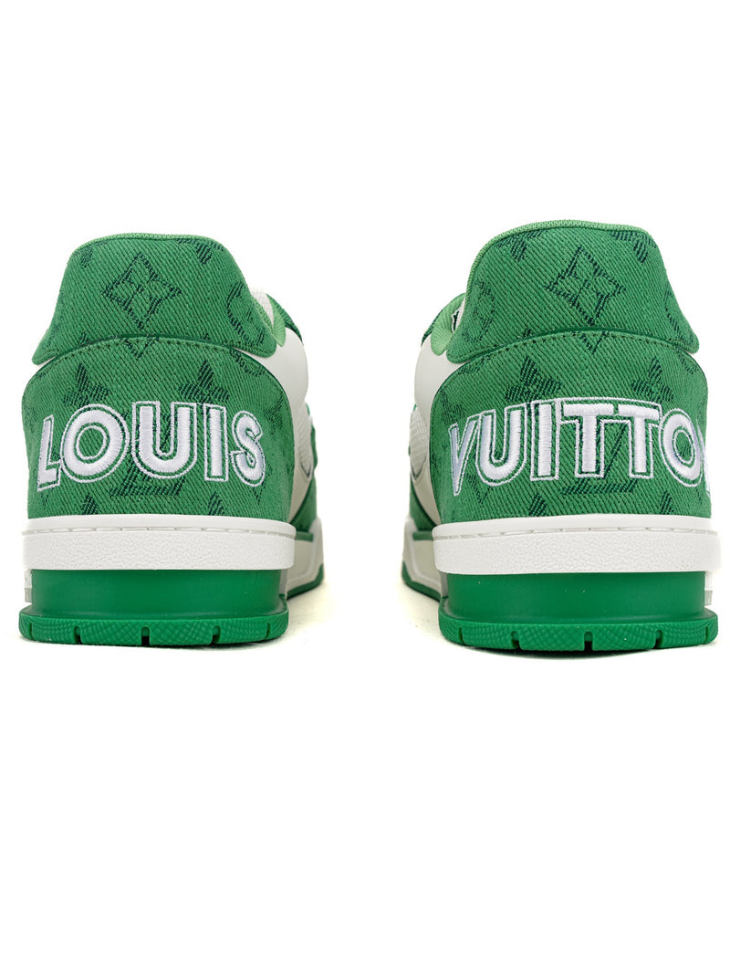 Louis Vuitton Trainer Green Monogram Flowers