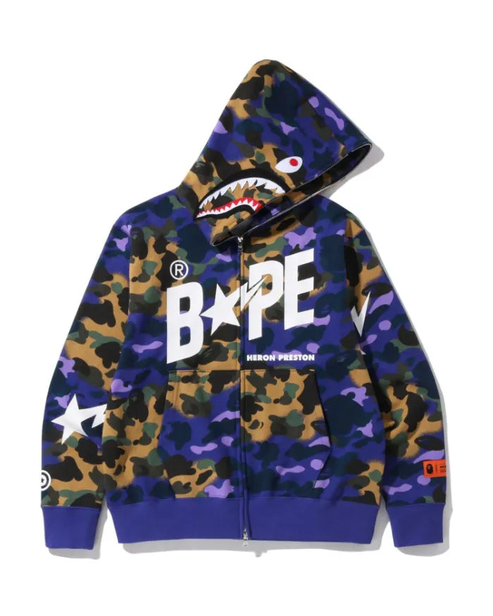 Bape X Heron Preston Camo Shark Face